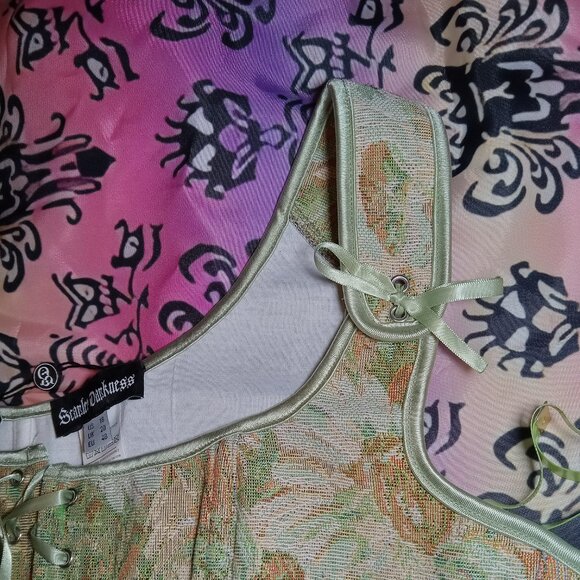 Scarlet Darkness Green Floral Corset - Picture 4 of 9